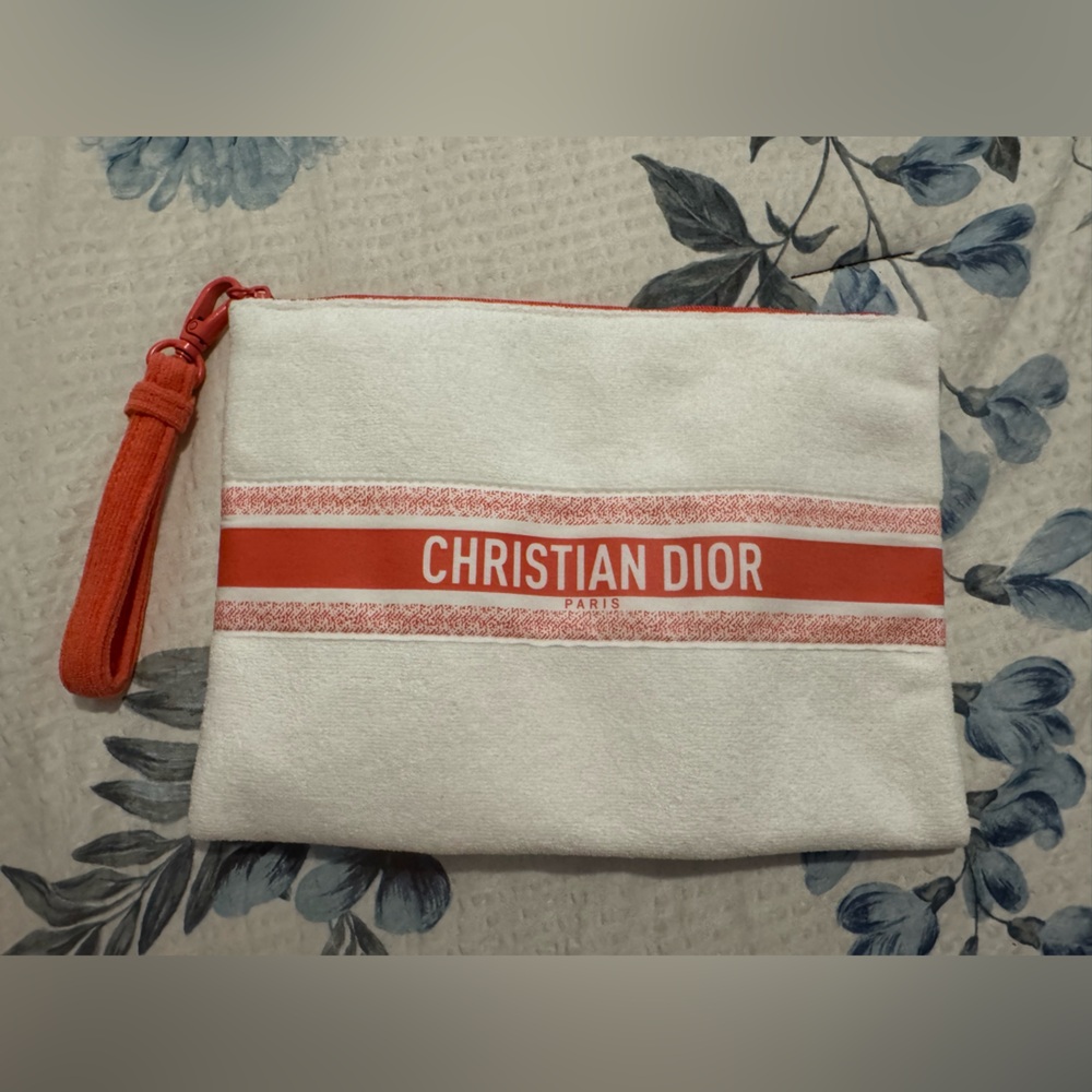 Christian Dior White and orange Clutch